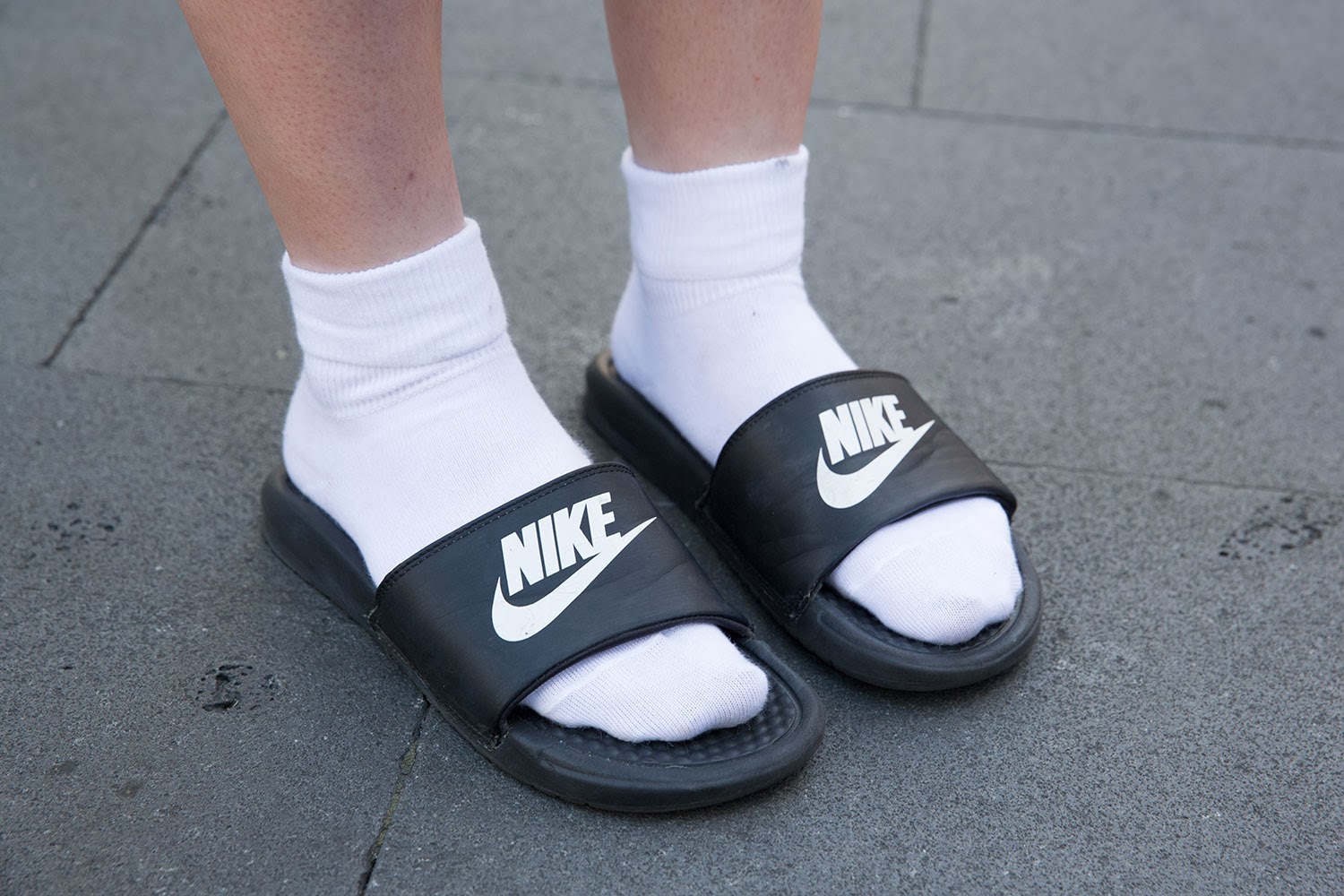 nike sandals and socks
